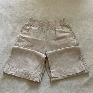 Old Navy Linen Cream Wide-Leg Pant